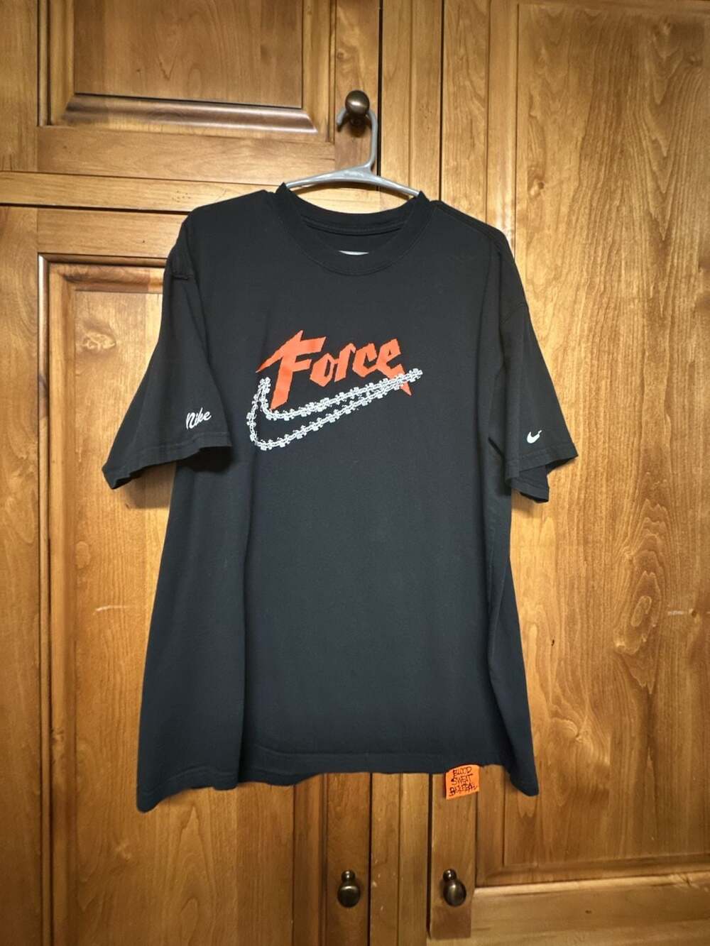 Nike Force Swoosh 'Blood Sweat Basketball' Graphic T-Shirt Black Size Large
